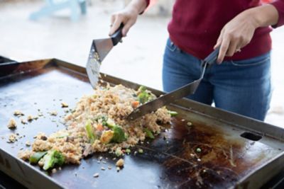 Image showing 10 th Razor 4-Burner Propane Gas Flat Top Griddle with Folding Shelves, 675 sq. in., Black