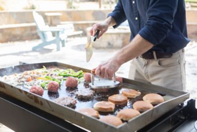 Image showing 11 th Razor 4-Burner Propane Gas Flat Top Griddle with Folding Shelves, 675 sq. in., Black