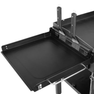 Image showing  2-Burner Propane Gas Flat Top Griddle with Side Shelves, Condiment Tray and Wind Guards, 450 sq. in., Black