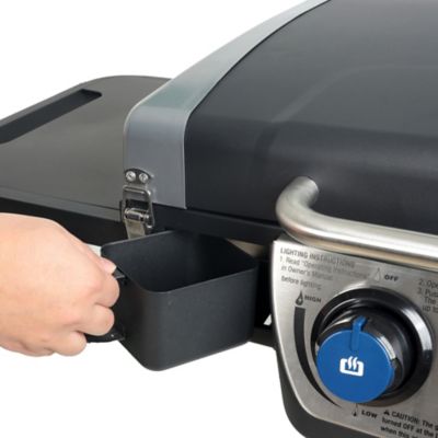 Image showing 6 th Razor 3-Burner Propane Gas Cart Flat Top Griddle with Side Shelf and Lid, 400 sq. in., Black