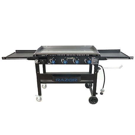 Razor 4 Burner Griddle Grill with Foldable Shelves with Included Condiment Tray and Wind Guards, GGC2241M-A