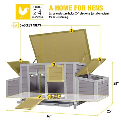 Image showing  Wooden Chicken Coop, 2-4 Chicken Capacity