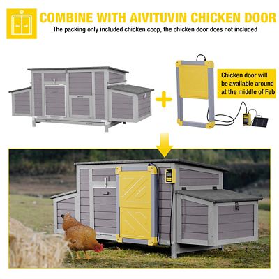 Image showing 5 th Aivituvin Wooden Chicken Coop, 2-4 Chicken Capacity