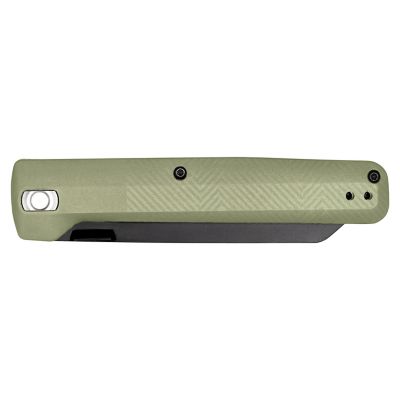 Image showing  Pledge Lichen Green/Black Folding Knife, Plain Edge, Reverse Tanto