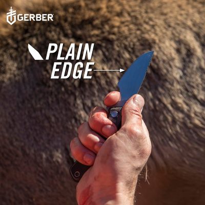 Image showing  Downwind Caper Green Plain Edge Drop Point Fixed Blade Knife with Waxed Canvas Sheath