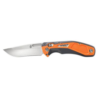 Image showing  Randy Newberg DTS Satin/Orange Plain Edge Drop Point Folding Knife