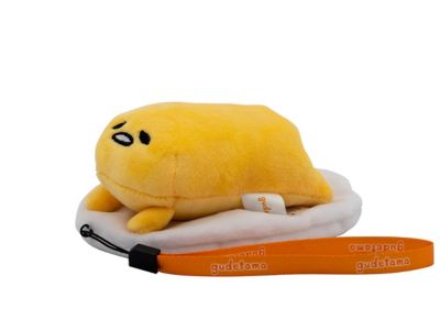 Teknofun Gudetama the Lazy Egg, Laying Small Size Soft Plush Toy, with Hand Strap, TF811384