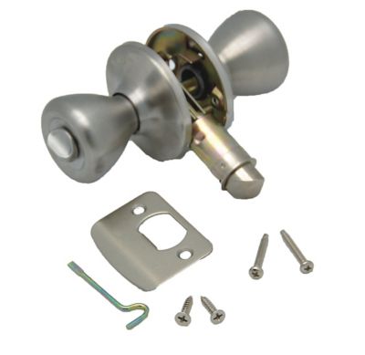 AP Products Knob Type Entry Door Lock with Stainless Steel Finish, Used as either 2-3/8 Inch or 2-3/4 Inch Backset, 013-202SS