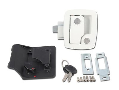 AP Products Entry Door Lock, Replacement For Standard Bauer, Keyed White Exterior Handle, Black Interior Handle, 013-534