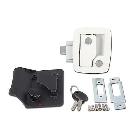 AP Products Entry Door Lock, Replacement For Standard Bauer, Keyed White Exterior Handle, Black Interior Handle, 013-534