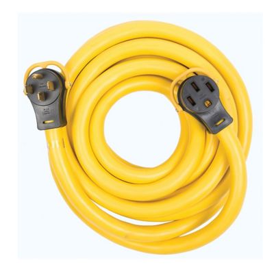 Image showing  50A Power Supply Cord, 3 Pin Male Plug and Female Socket Ends, 30 ft.