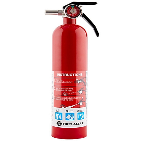 BRK Electronics First Alert Fire Extinguisher, UL Rated 1-A:10-B:C, 2.5 lb. Red Steel Bottle, PRO2-5