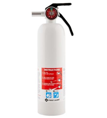 BRK Electronics First Alert Fire Extinguisher with Mounting Bracket, 2 lb. White Bottle, Steel, US Coast Guard Approved, REC5