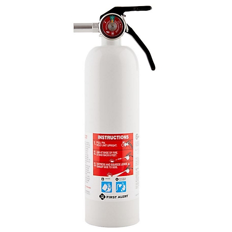 BRK Electronics First Alert Fire Extinguisher with Mounting Bracket, 2 lb. White Bottle, Steel, US Coast Guard Approved, REC5
