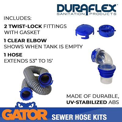 Image showing  Gator Sewer Hose Kit, 15 ft. Extended Length, 53 in. Compressed Length