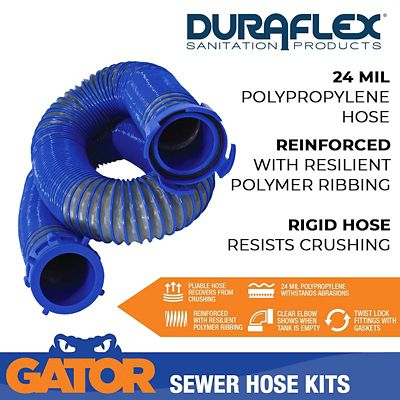 Image showing  Gator Sewer Hose Kit, 15 Foot Extended Length and 57 Inch Compressed Length, 22005