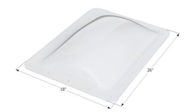 Icon Rectangular Skylight 4 Inch High Bubble Type Dome, White, 01819