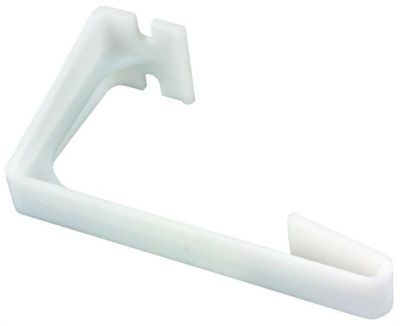 JR Products 81485 Window Curtain Retainer, White Plastic L-Shape, Set Of 2
