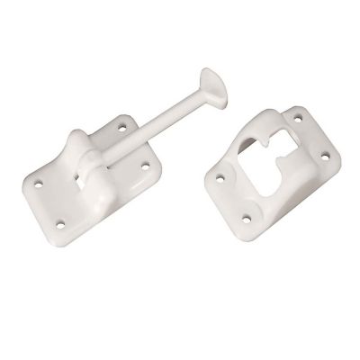 RV Designer E231 White T-Style Door Catch for Keeping RV Doors Open, 3-1/2 Inch Length, Plastic, Single