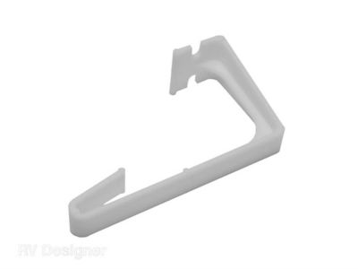 RV Designer A285 Window Curtain Retainer, White Plastic L-Shape, Set Of 2