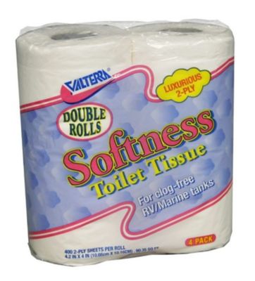 Valterra RV Toilet Tissue, 2 Ply Softness, 4 Double Roll pk., Q23638