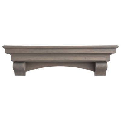 Dogberry Collections 72 in. French Corbel Fireplace Mantel Shelf, Ash Gray