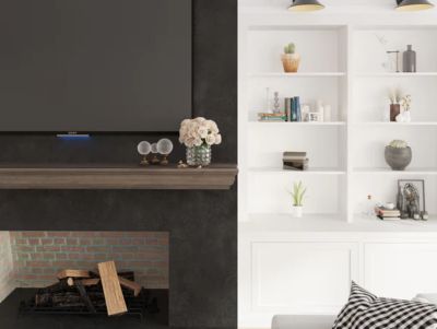 Image showing  48 in. Shaker Fireplace Mantel Shelf, Ash Gray