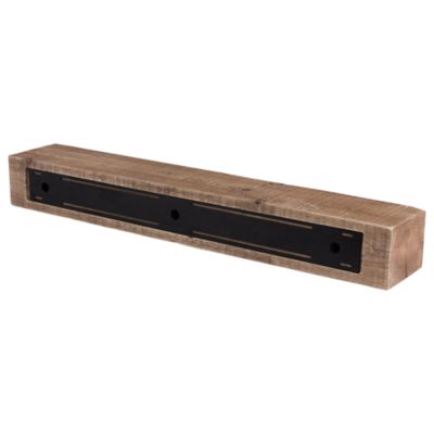 Image showing 7 th Dogberry Collections 48 in. Solid Beam Fireplace Mantel Shelf, Aged Oak