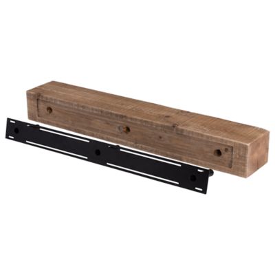Image showing 8 th Dogberry Collections 72 in. Solid Beam Fireplace Mantel Shelf, Aged Oak