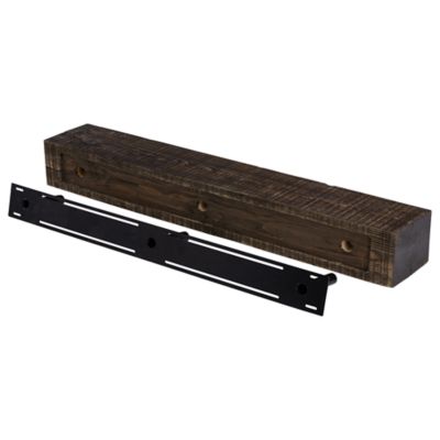 Image showing 6 th Dogberry Collections 60 in. Solid Beam Fireplace Mantel Shelf, Chocolate