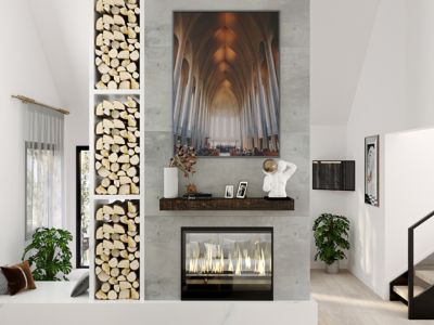 Image showing 8 th Dogberry Collections 60 in. Solid Beam Fireplace Mantel Shelf, Chocolate