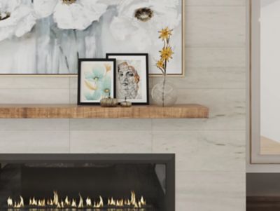 Image showing  42 in. Solid Timber Floating Shelf, Aged Oak