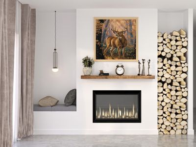 Image showing 8 th Dogberry Collections 60 in. Solid Timber Floating Shelf, Aged Oak