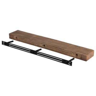 Image showing 6 th Dogberry Collections 72 in. Solid Timber Floating Shelf, Aged Oak