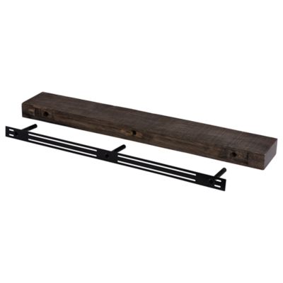 Image showing 5 th Dogberry Collections 48 in. Solid Timber Floating Shelf, Chocolate