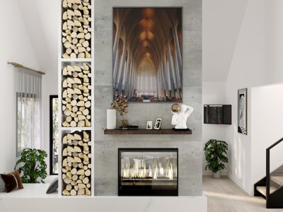 Image showing 8 th Dogberry Collections 60 in. Solid Timber Floating Shelf, Chocolate