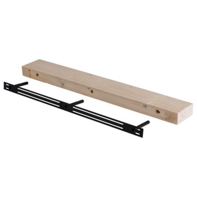 Image showing 5 th Dogberry Collections Solid Timber Floating Shelf, STIMB4863UNFINONE