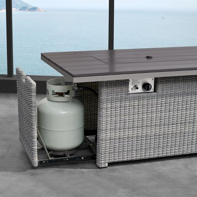 Image showing 9 th Deko Living Tricarico Outdoor Patio Set & Gas Firepit