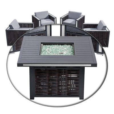 Image showing  Avola Outdoor Patio Set & Gas Firepit