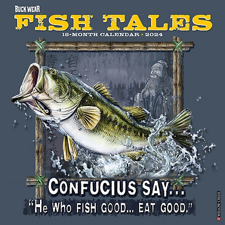 Willow Creek Press Buck Wear's Fishing Tales 2024 Wall Calendar