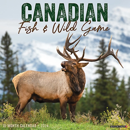 Willow Creek Press Canadian Fish & Wild Game 2024 Wall Calendar (Wildlife), 32824