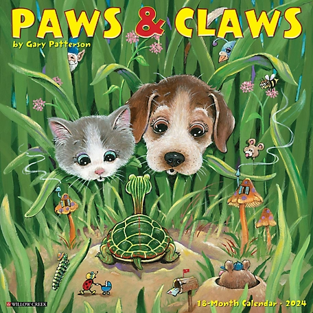 Willow Creek Press Gary Patterson's Paws N Claws 2024 Wall Calendar, 34835