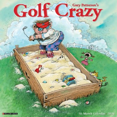 Willow Creek Press Golf Crazy By Gary Patterson 2024 Wall Calendar, 33746