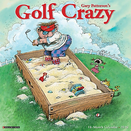 Willow Creek Press Golf Crazy By Gary Patterson 2024 Wall Calendar, 33746