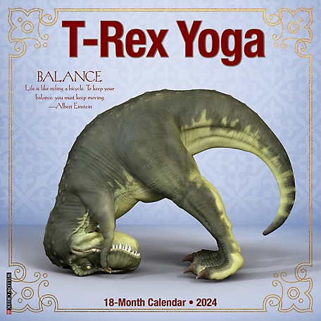 Willow Creek Press T-Rex Yoga 2024 Wall Calendar, 35542