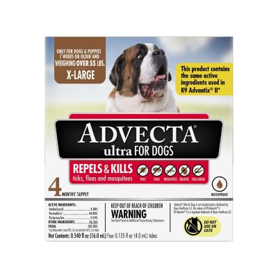 Advecta Ultra Flea and Tick Protection for Extra-Large Dogs 55 lb. and Up, 4 ct.