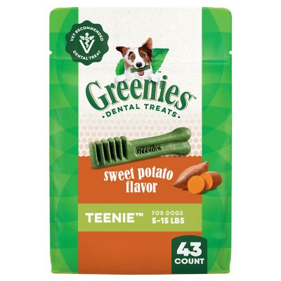 Greenies TEENIE Natural Dog Dental Treats, Sweet Potato Flavor, 12 oz.