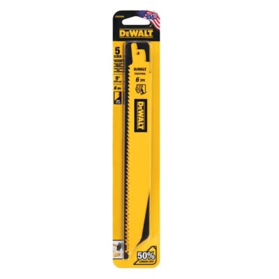 DeWALT 9 in. 6 TPI Reciprocating Saw Blades, 5-Pack