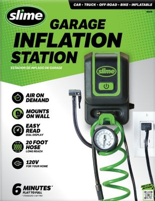Slime Garage Inflation Station for Easy On Demand Air with 20 foot Coil Hose