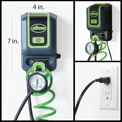 Image showing 6 th Slime 120V Garage Inflation Station for Easy On Demand Air with 20 ft. Coil Hose